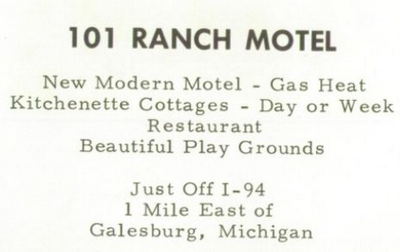 101 Ranch Motel and Restaurant - 1971 Galesburg Yearbook Ad (newer photo)